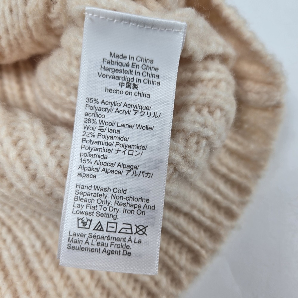 J.Crew Sweater Vest Small Beige Cable Knit Alpaca Wool Blend Sleeveless Pullover - Picture 3 of 6